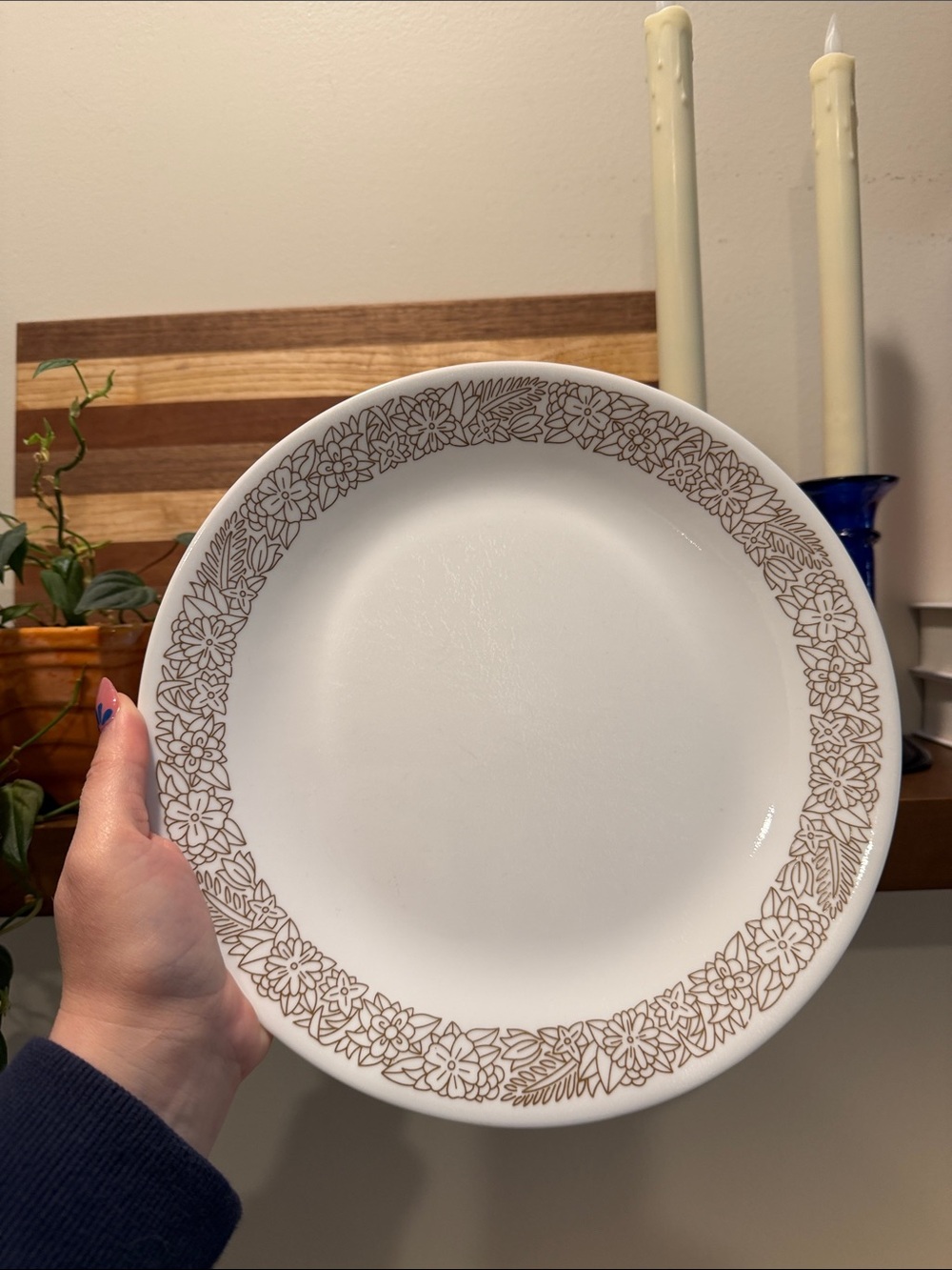 🍂 Vintage Corelle Woodland Brown Floral Dinner Plate 10” Replacement Piece